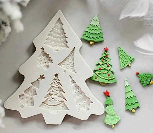 Albero di Natale. Stampo silicone con 6 Alberi
