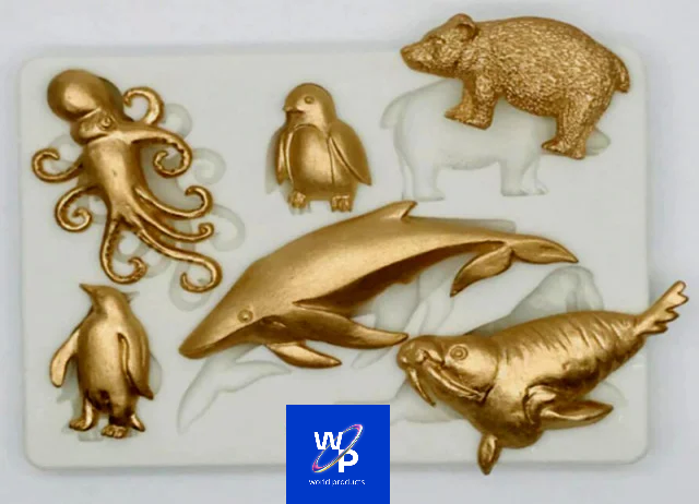 Grande Stampo Mare. Pinguino Piovra Delfino Tricheco in silicone ad alta definizione