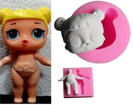Simpatica Bambina. Set di 2 stampi in silicone