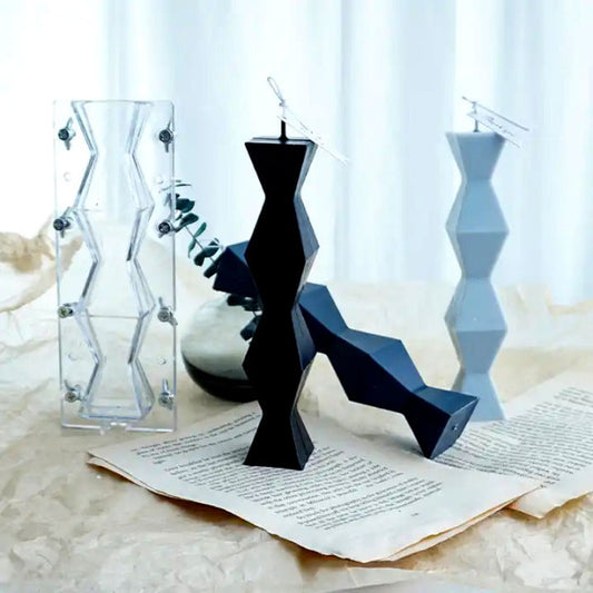 Grande Colonna Stilizzata Geometrica di 19.9 cm. Stampo anche per Candele