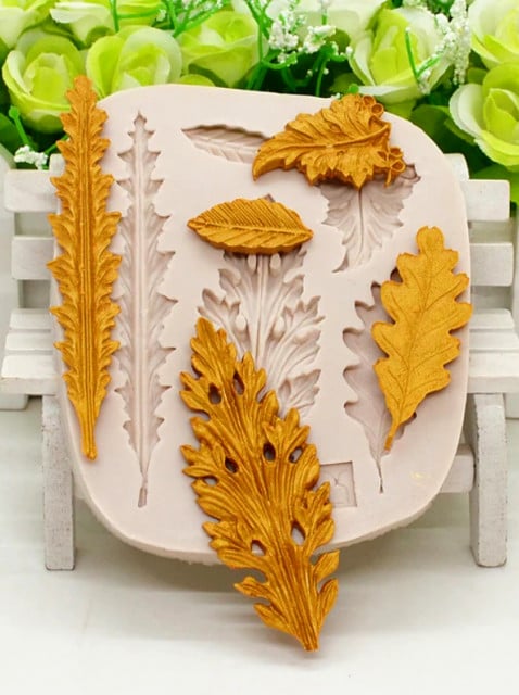 Stampo 5 Foglie. Barocco. Fantastiche decorazioni. Stampo in silicone
