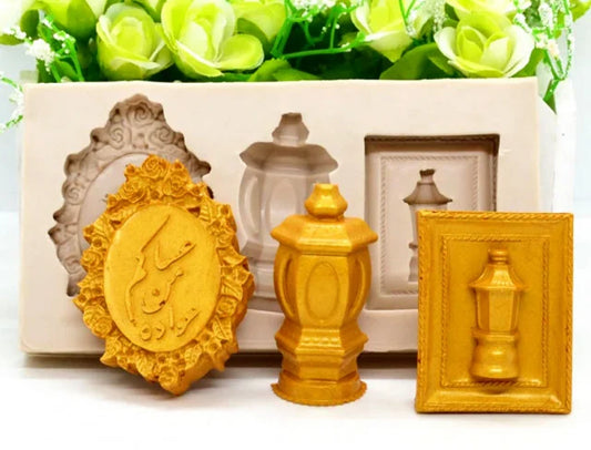 Decorated street lamp. Vintage Baroque. Silicone mold.
