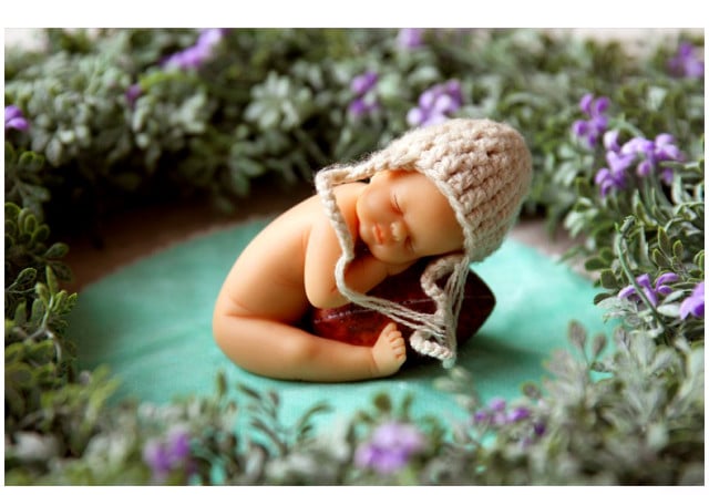 Newborn Baby Resting. Silicone mold also for candles.