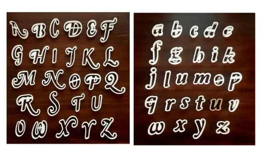 Cutter di 26 Lettere Minuscole in Corsivo. Stampo Alfabeto Minuscolo