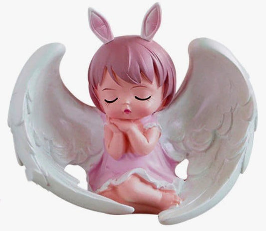 Little Angel Girl with Folded Hands and Wings. Silicone Mold