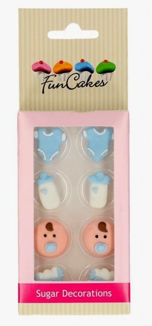 Neonato Celeste. Set di 8 decorazioni in zucchero