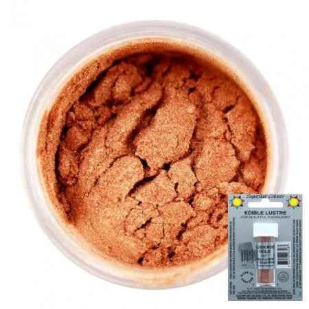 Oro Rosa Perlescente. Colorante concentrato in polvere. Lustre Rose Gold. Sugarflair