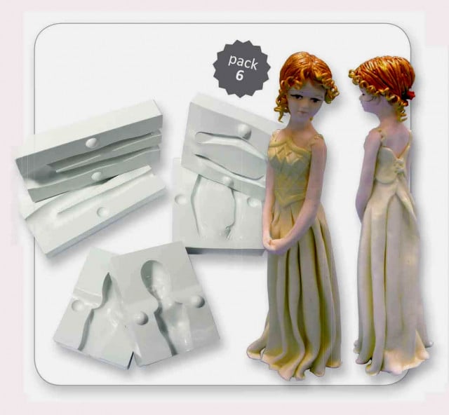 Complete 3D Female Figure. Set of 6 Plastic Molds.