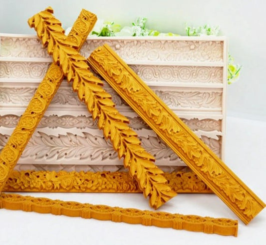 Stupendo Bordo in 6 decorazioni Barocco Vintage. Grande stampo in silicone