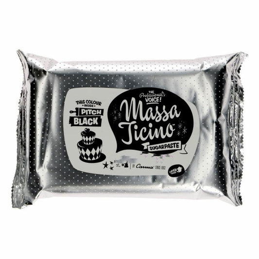 Nera Massa Ticino. Per Copertura e Modellaggio. Sugarpaste - Pitch Black 1 kg. Senza Glutine.