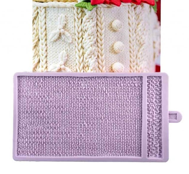 2 types of knitting. Crochet wool. Silicone mold.