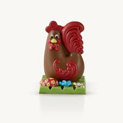 Gallo canterino di cioccolato colorato.