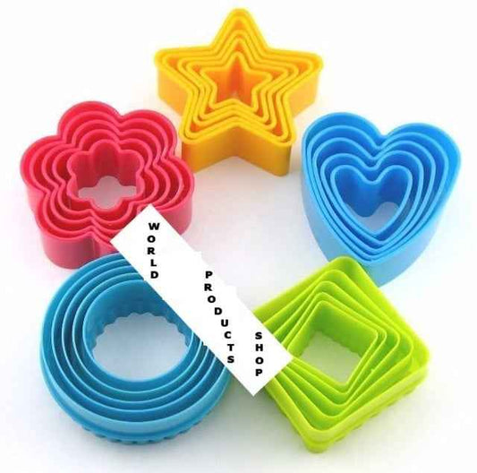 Cuore Fiore Stella Cerchio e Quadrato. Stampo Tagliapasta in plastica