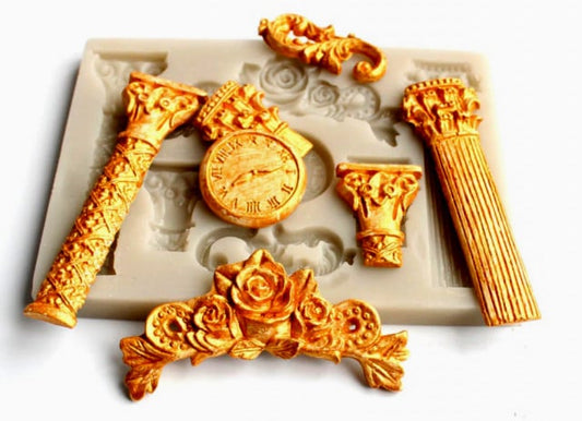 Barocco. Colonne Orologio e Capitelli. Antica Roma. Stampo in silicone