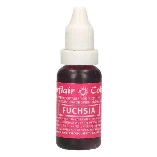 Fucsia. Vernice a Gocce. Per Panna Creme Burro e Pasta di Zucchero. 14 ml. SugarflairVernice a Gocce. Per Panna Creme Burro e Pasta di Zucchero. 14 ml. Sugarflair
