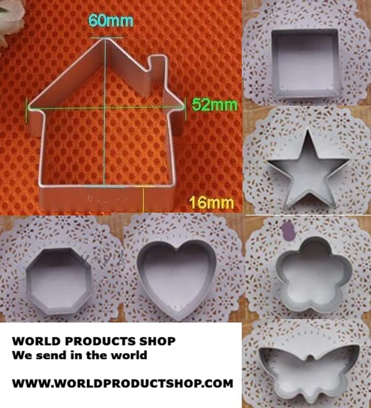 Quadrati. Set 3 Stampi espulsione Tagliapasta di varie misure.