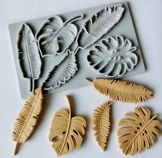 Piume e Foglie. Grande stampo 3/D in silicone