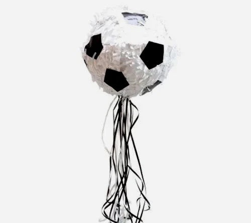 Pallone da Calcio con filamenti bianchi e neri. Grande Pignatta o Pentolaccia di 35 cm