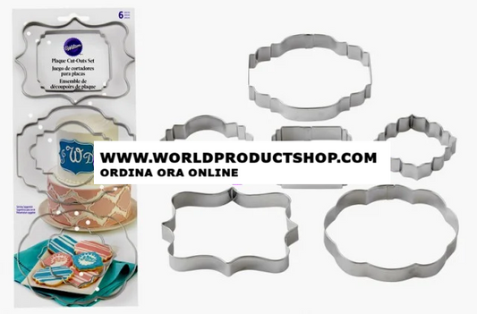 Stemma e Cornice. Set di 6 Tagliapasta in metallo. Wilton