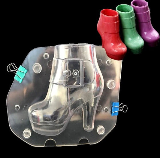 Stivale con Tacco. Doppio Stampo 3/D per Cioccolato in policarbonato rigido