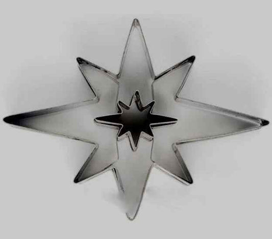 Stella Natale di Betlemme in metallo. Doppio Stampo Tagliapasta