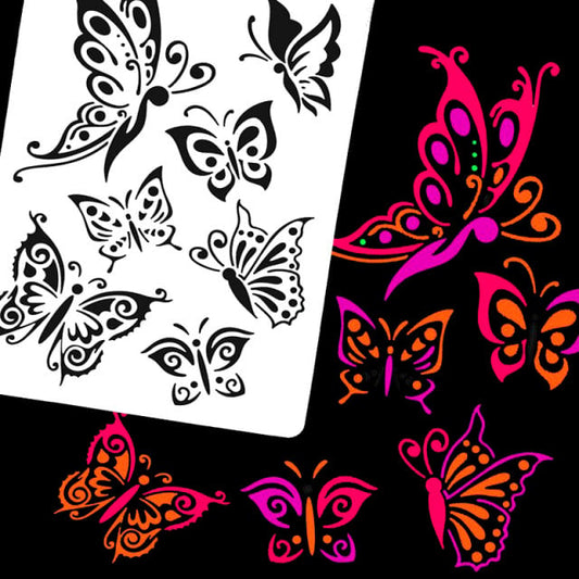 Stencil di 7 Farfalle. Per tutte le decorazioni