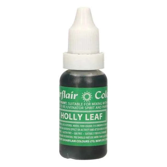 Verde Agrifoglio.. Vernice a Gocce. Per Panna Creme Burro e Pasta di Zucchero. 14 ml. Sugarflair