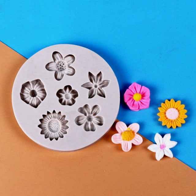 6 Fiori piccoli. Stampo in silicone