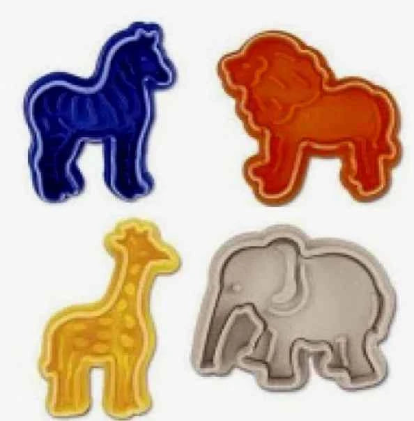 Animali Zoo. Set di 4 stampi ad espulsione Tagliapasta