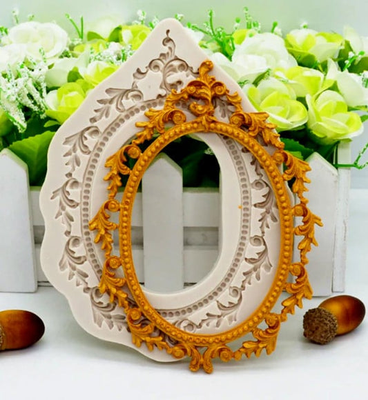 Grande Cornice con Specchio. Barocco Vintage. Stampo in silicone