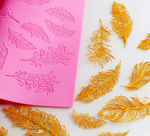 Grande tappetino di 26 Foglie in silicone Foresta. Stampo 32 x 32 cm. Linea Bosco Natura