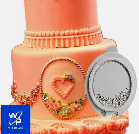 Cornice decorata con Rose. Barocco Vintage. Stampo in silicone