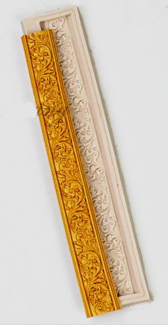 Bordo decorativo Barocco Vintage di 16 cm. Grande stampo in silicone