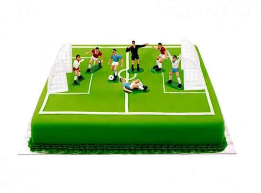 Set Calcio di 7 Calciatori con 2 Porte e Arbitro. Decora