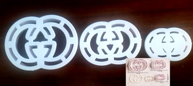 Grande Logo Gucci Griffe Cutter. Set di 3 Stampi