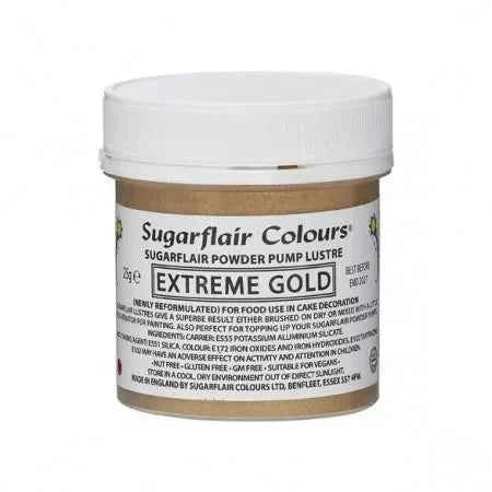 Oro Extreme 25 gr. Colorante in polvere. Glitter Extreme Gold. Sugarflair