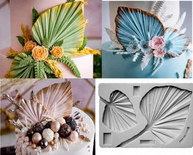 Grande Foglia di Palma di 19 cm. Spettacolare stampo con 2 Palme in alta risoluzione in silicone