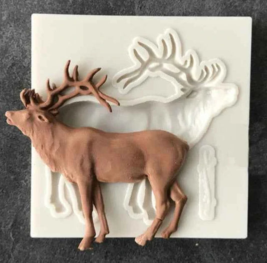 Grande Renna di Natale. Christmas Deer Shape Silicone Mold. Stampo silicone