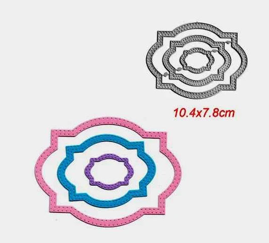 Cornice Decorata Ovale. 3 Fustelle sottili metalliche per Scrapbooking