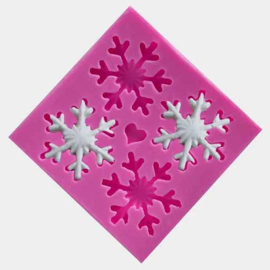 Pupazzo e Fiocco di neve Renna e Albero di Natale. Stampo silicone con 9 forme