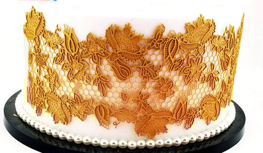 Elegante Grande Bordo Pizzo di 30 cm in silicone