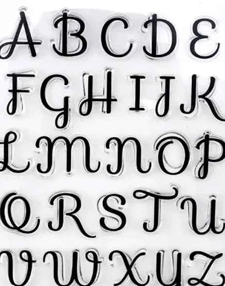 Corsivo Hello Tiffany Regular Script. Lettere Minuscole Numeri e Simboli a Timbro trasferibili da dipingere