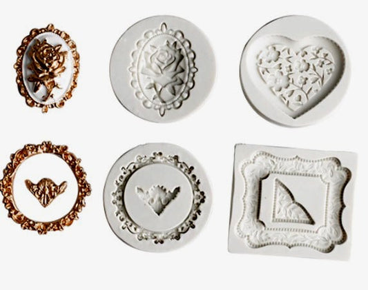 Diadema Cornice con 4 motivi. Barocco Vintage. Stampo in silicone