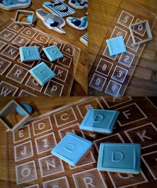 Cutter di 26 Lettere Timbro con il FIORE FOGLIE. Stampo Alfabeto