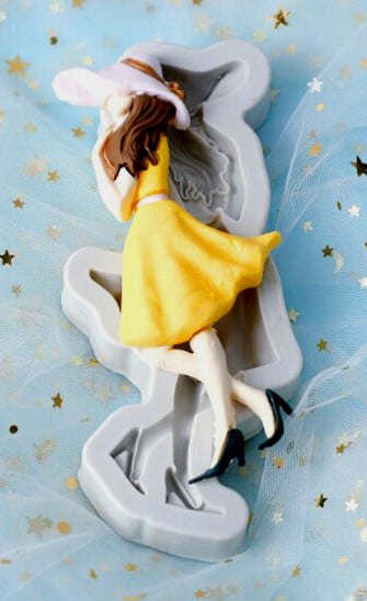 Girl in a Skirt. Large 16 cm silicone mold.