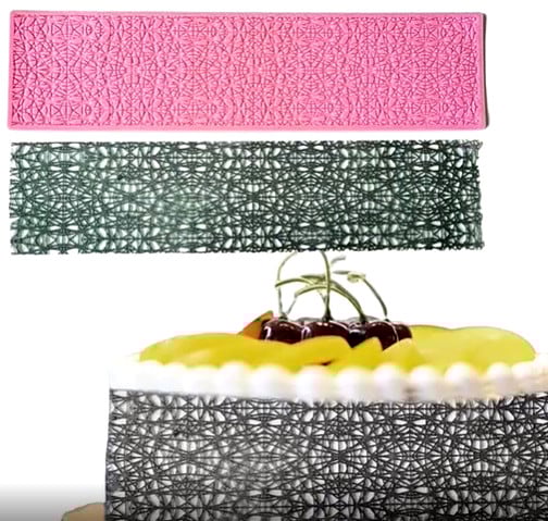 Elegante Bordo Geometrico. Grande Stampo in silicone di 37 cm