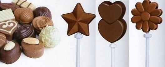 Stampo in Silicone per Cake Pops Doppio Cuore, Fiori e Stelle con 6 stecchette incluse