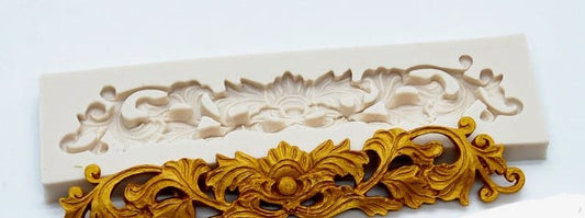 Bordo decorativo Barocco Vintage di 13.5 cm. Stampo in silicone