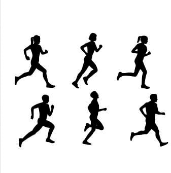 Runner Silhouette Set. Uomini e Donne che fanno Jogging. Stampo tagliapasta Patchwork Cutter