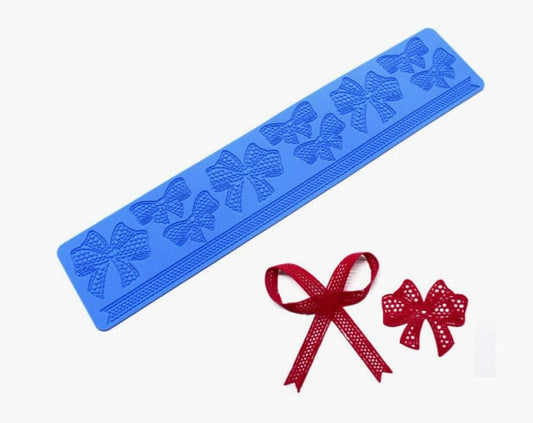 Fiocco decorato.Grande stampo con 9 Fiocchi e un Bordo